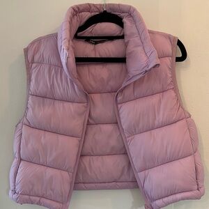 Zara super-soft lavender cropped puffer vest, size small